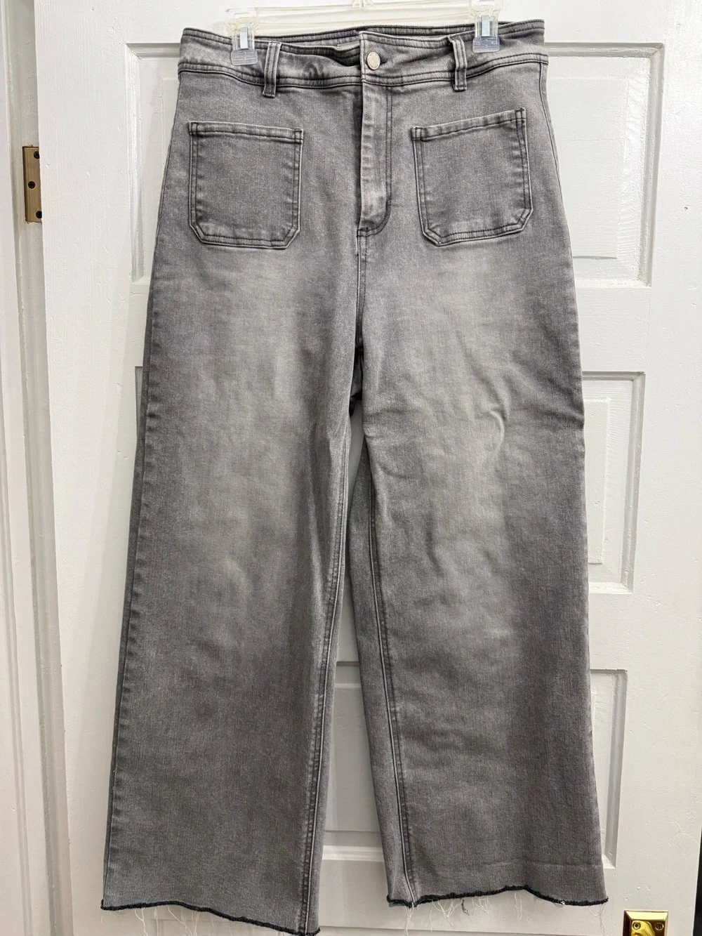 Oat New York Wide-Leg Washed Gray Denim Jeans